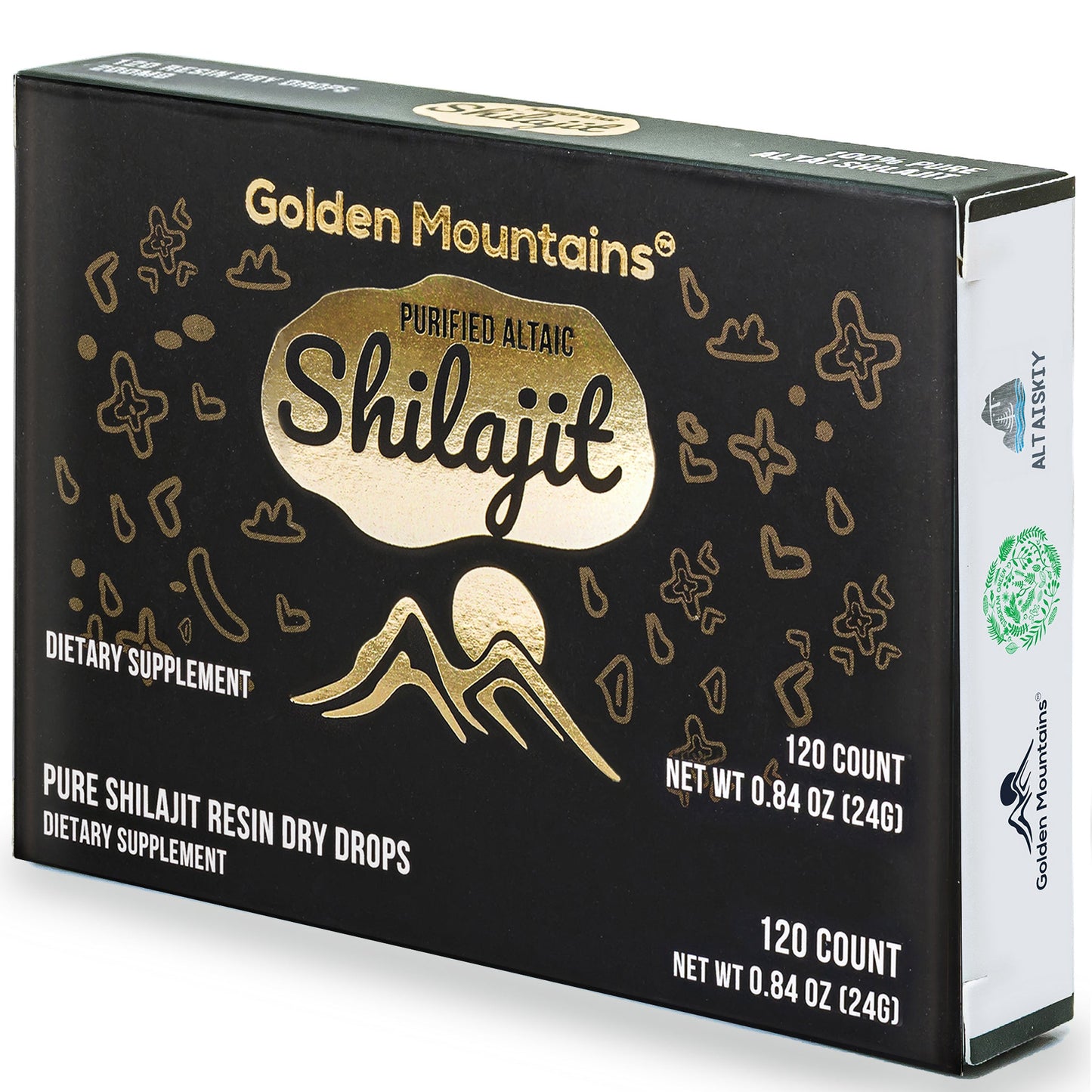 Shilajit 120 Dry Drops: Altai Golden Mountains Shilajit by Siberian Green