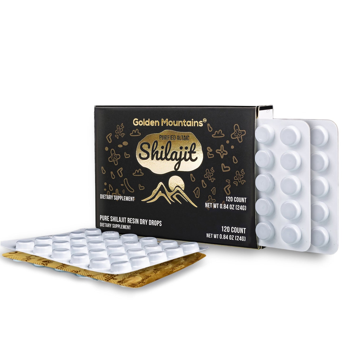 Shilajit 120 Dry Drops: Altai Golden Mountains Shilajit by Siberian Green
