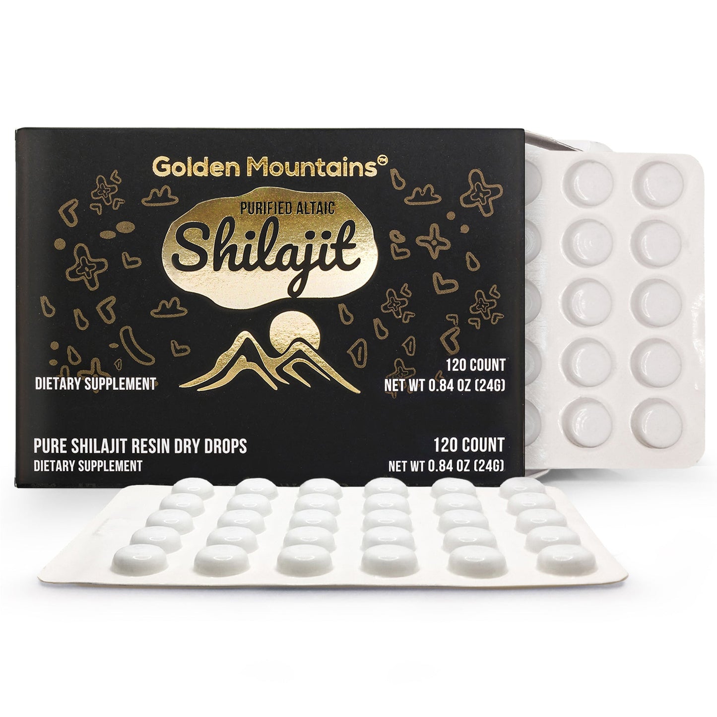 Shilajit 120 Dry Drops: Altai Golden Mountains Shilajit by Siberian Green