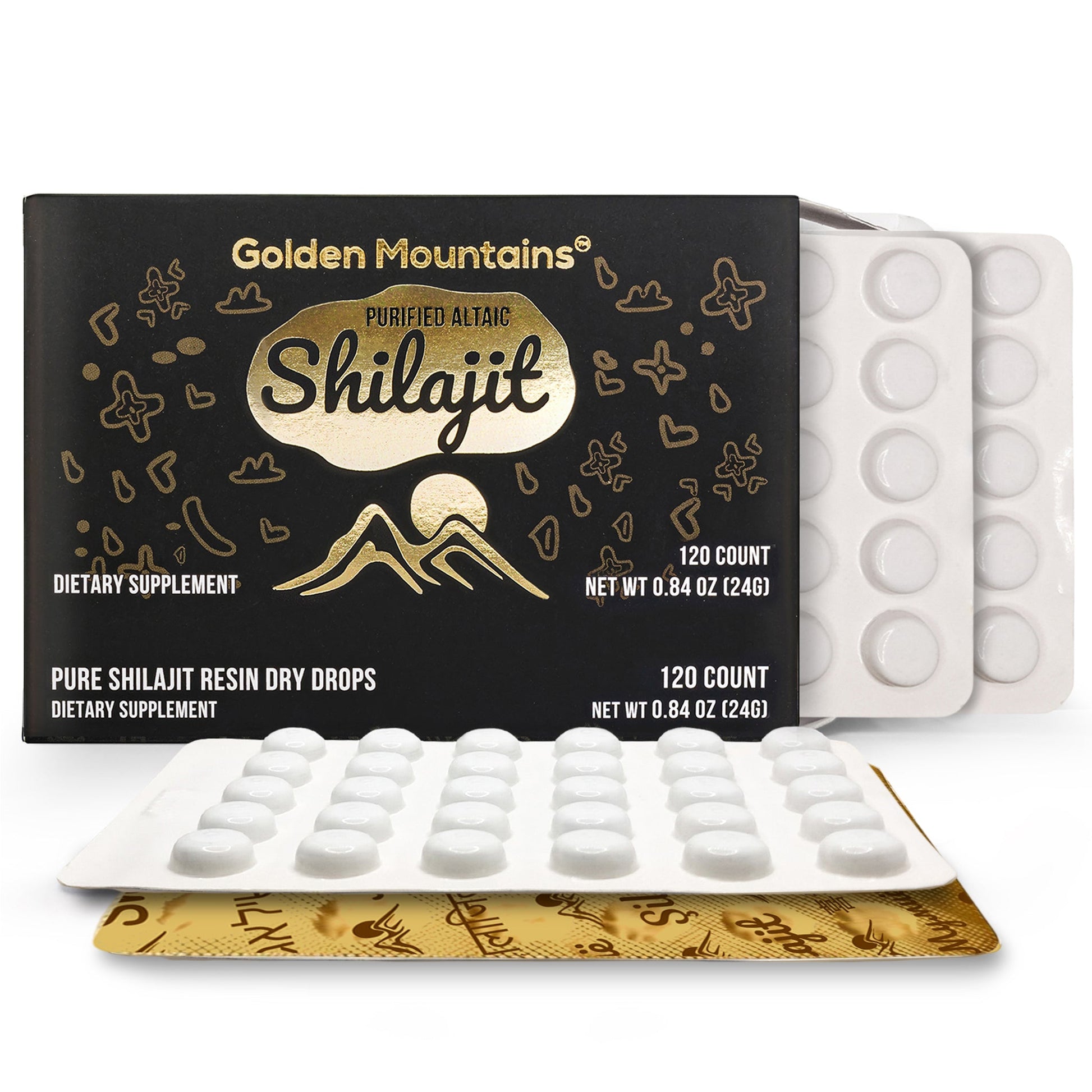Shilajit 120 Dry Drops: Altai Golden Mountains Shilajit by Siberian Green