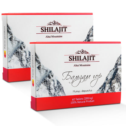 120 (2x60) "Mountain Balsam" Pure Shilajit Altai Mumio Mumiyo Resin