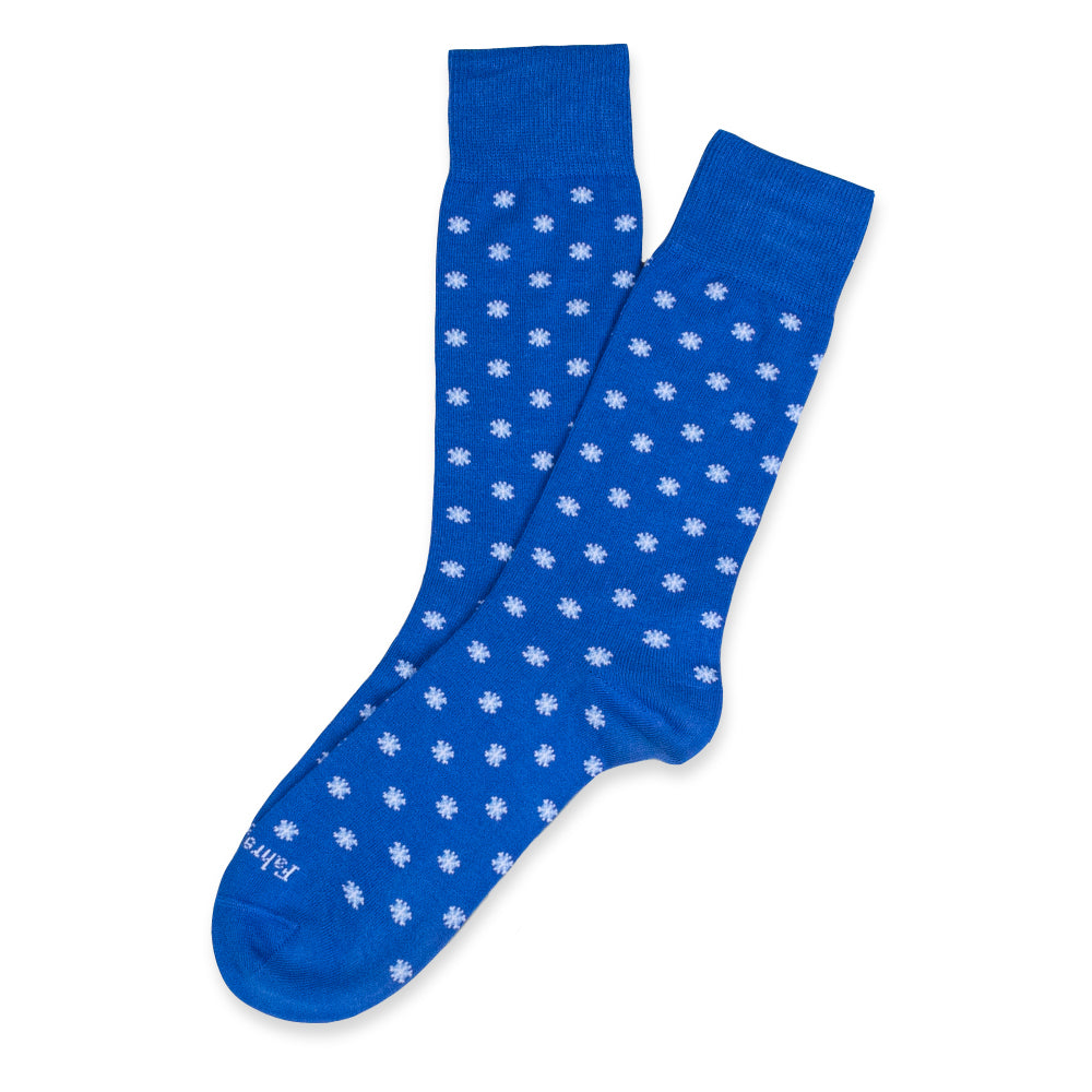 Men's Sock | Snowflake Blue/White by Fahrenheit New York