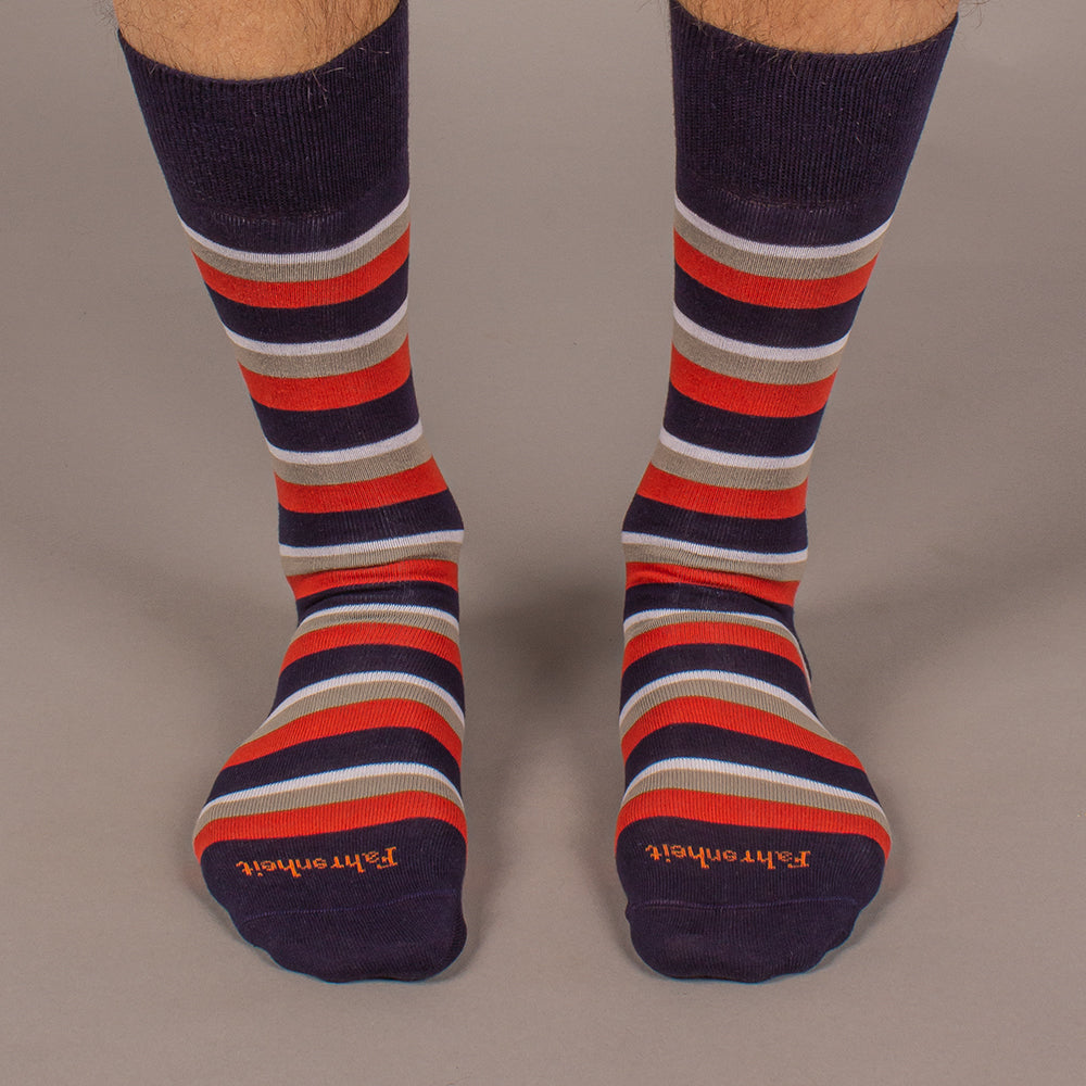 Men's Sock | Stripe Red/Navy by Fahrenheit New York