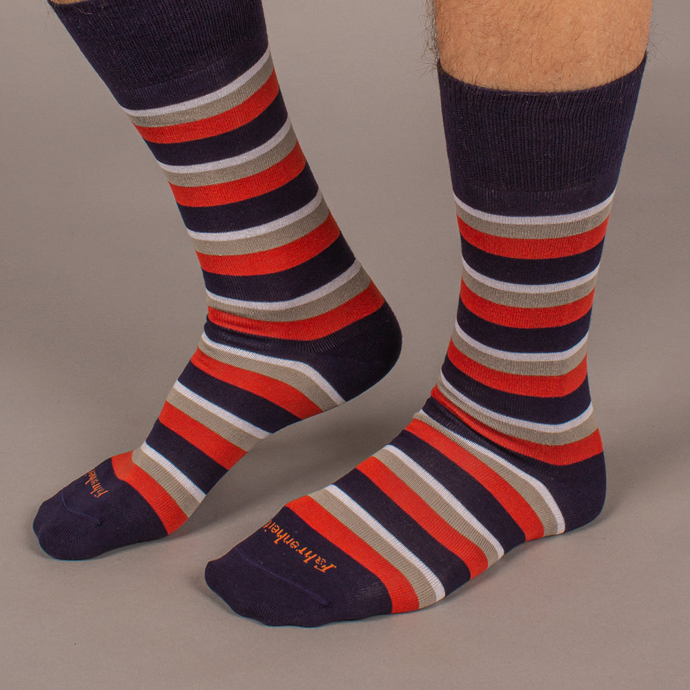 Men's Sock | Stripe Red/Navy by Fahrenheit New York