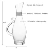 Berkware Elegant Wine Decanter - Glass Pitcher and Carafe with Dazzling Rhinestone Design (Silver tone)