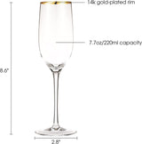 Berkware Champagne Flutes - Luxurious Long Stem Champagne Glasses - Set of 4