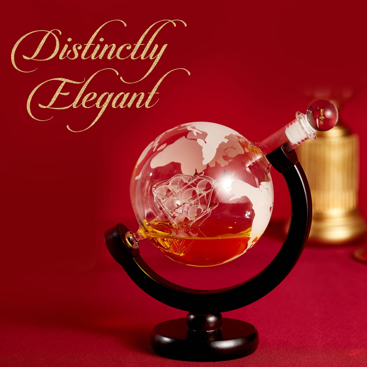 Berkware Elegant Globe  Whiskey Decanter - Handblown & Exquisite