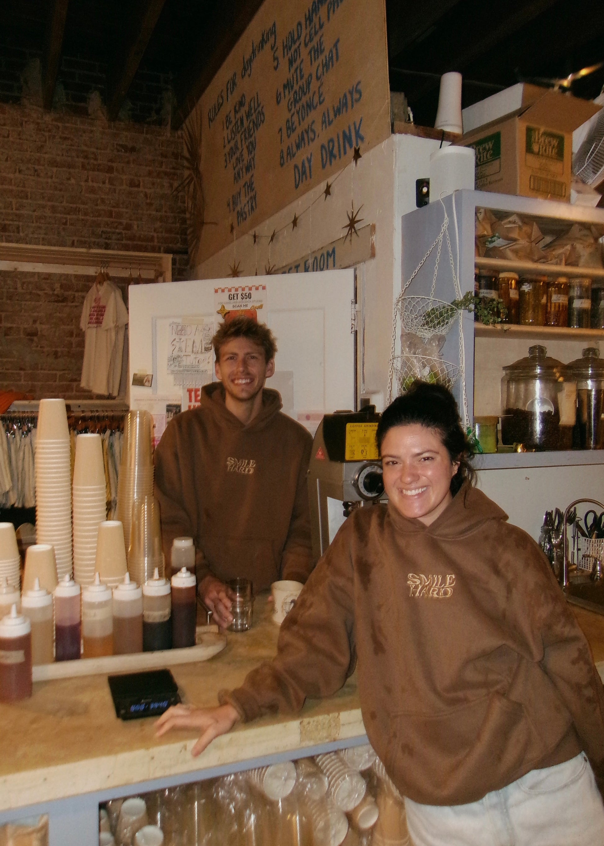 SMILE HARD DEEP BROWN HOODIE