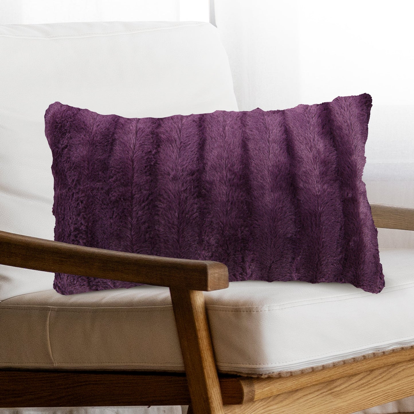 Cheer Collection Faux Fur Throw Pillow Cover - Multiple Colors & Sizes Available