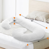 Cheer Collection Hypoallergenic Down Alternative Premium Total Body J Shaped Pillow Washable Cover