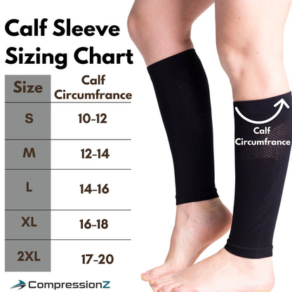 Compression Calf Sleeves (30-40mmHg) - Black