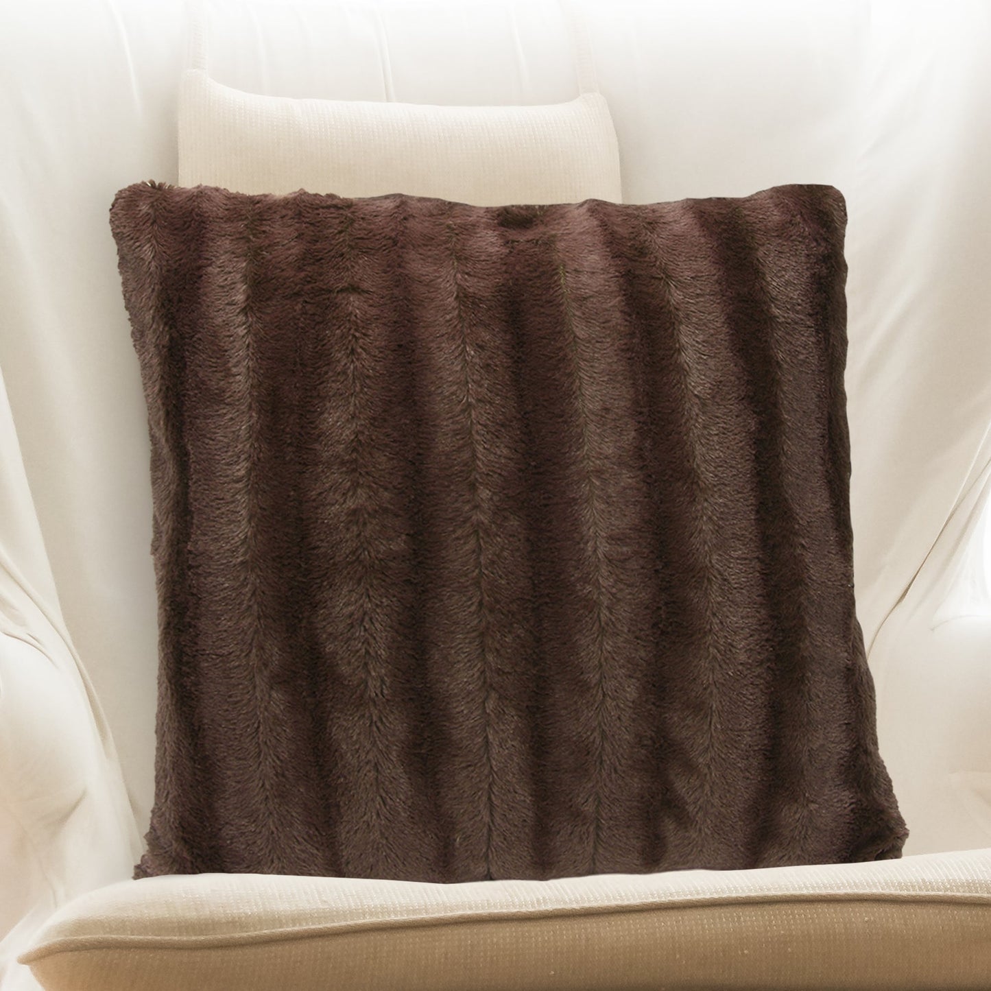 Cheer Collection Faux Fur Throw Pillow Cover - Multiple Colors & Sizes Available