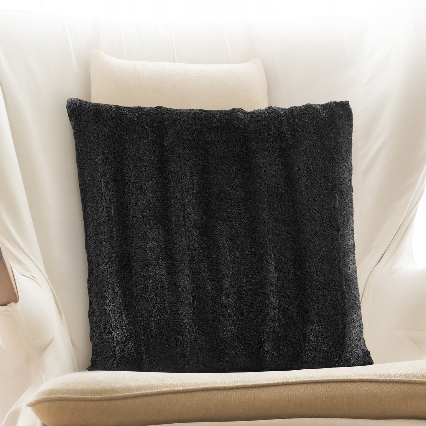 Cheer Collection Faux Fur Throw Pillow Cover - Multiple Colors & Sizes Available