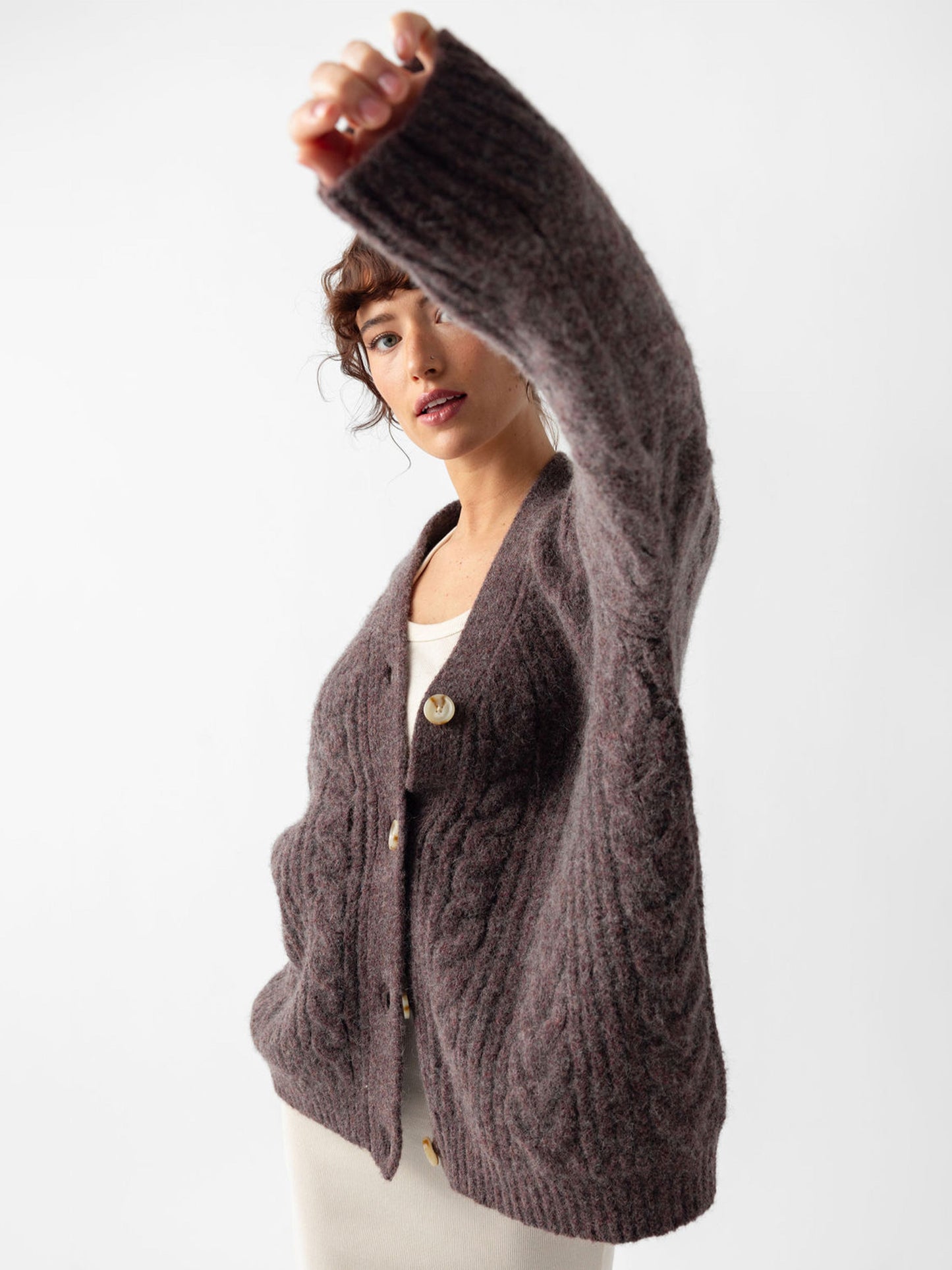 Oversized Cable Knit Cardigan