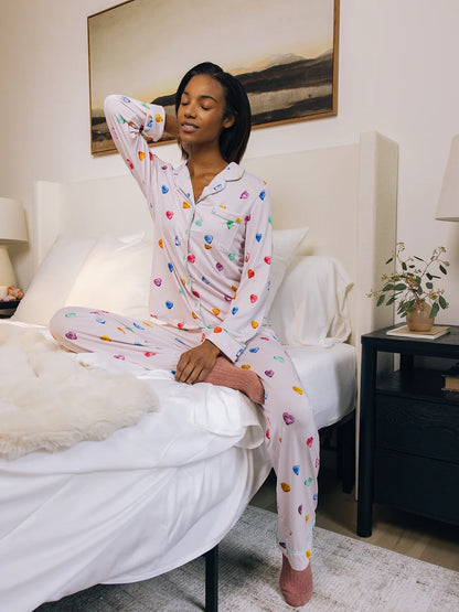 Women's Bamboo Stretch-Knit Long Sleeve Pajama Set