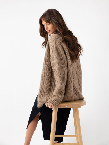 Oversized Cable Knit Cardigan