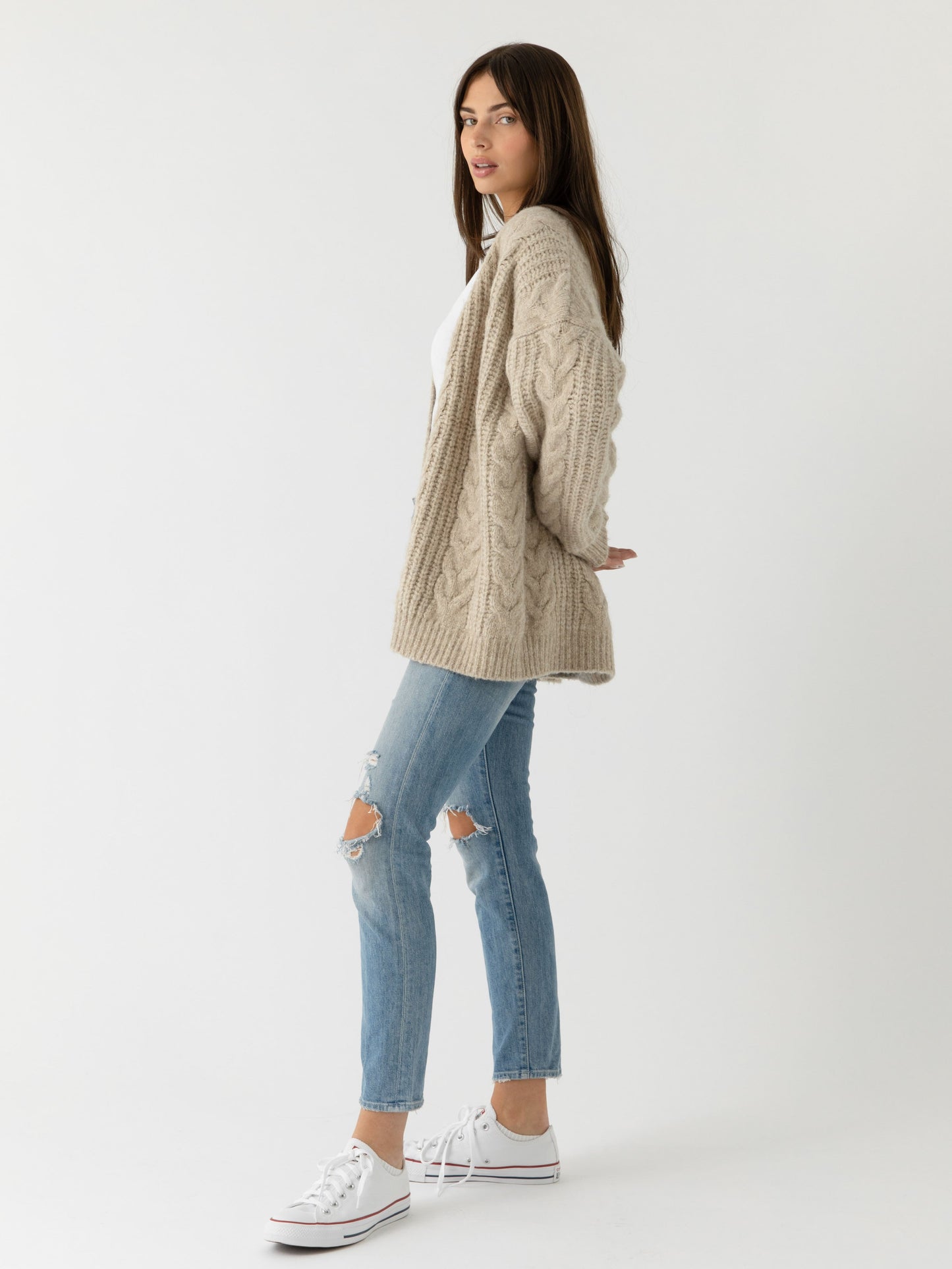 Oversized Cable Knit Cardigan