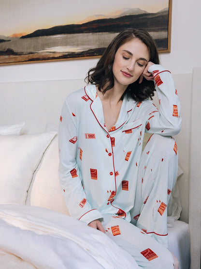 Women's Bamboo Stretch-Knit Long Sleeve Pajama Set