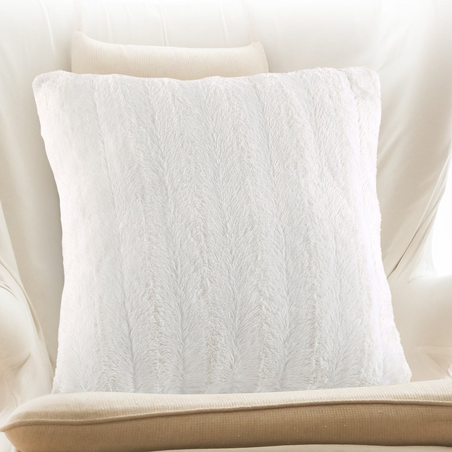 Cheer Collection Faux Fur Throw Pillow Cover - Multiple Colors & Sizes Available