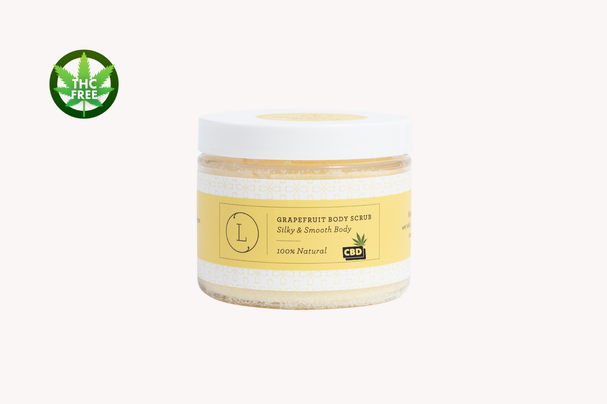 Grapefruit Body Salt Scrub with CBD - Moisturizing and fresh (THC free)