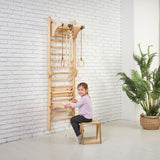 5in1: Wooden Swedish Wall / Climbing ladder for Children + Swing Set + Slide Board + Art Add-on by Goodevas