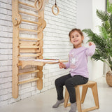 5in1: Wooden Swedish Wall / Climbing ladder for Children + Swing Set + Slide Board + Art Add-on by Goodevas