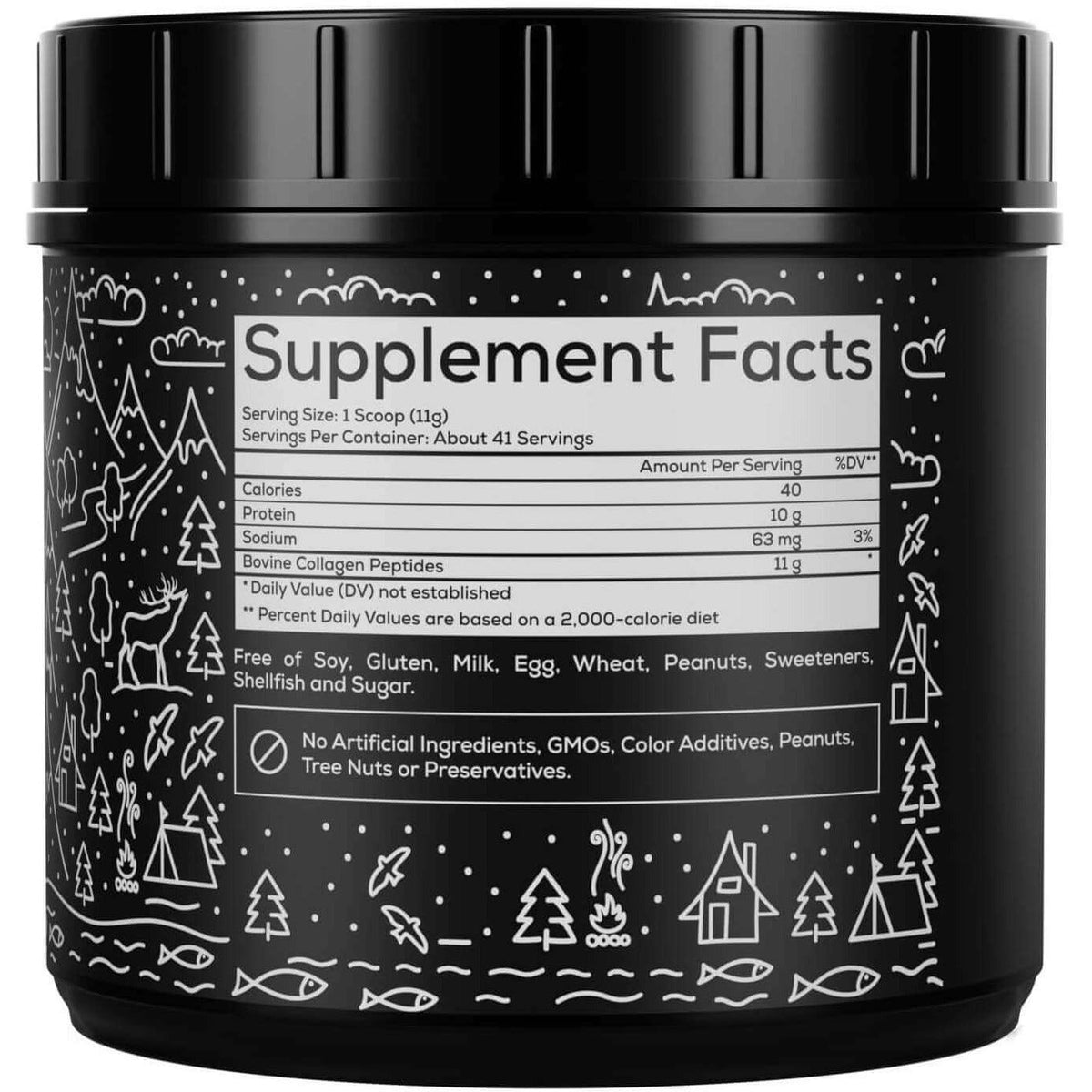 Grass-fed Collagen Peptides Powder, 16oz - Brazilian Bovine Sourced by Wild Foods