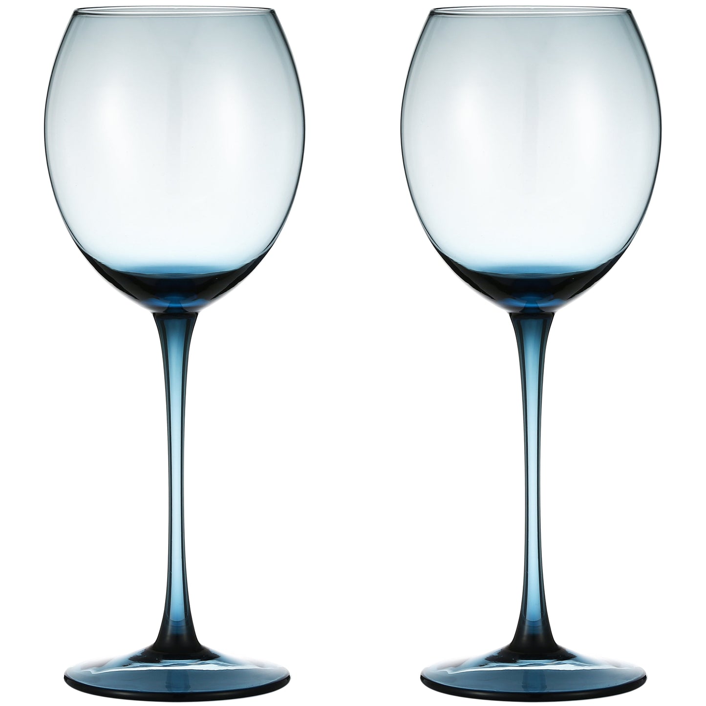 Berkware Colored Glasses - Luxurious and Elegant Sparkling Blue Colored Glassware - Set of 4