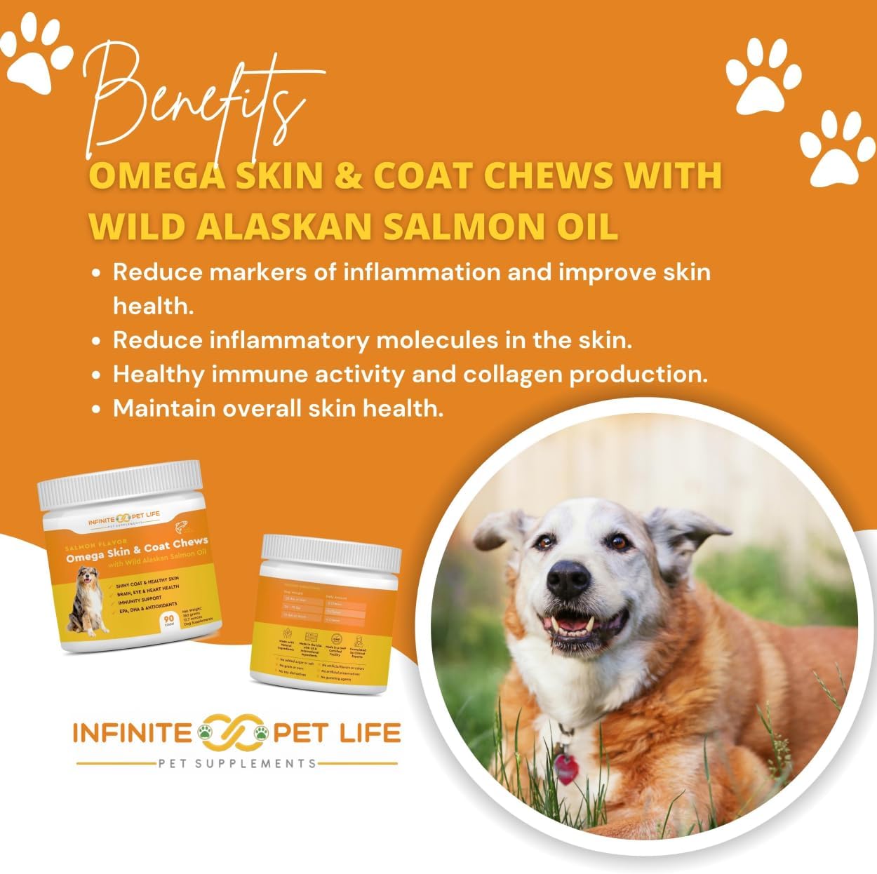 Salmon Flavor Omega Skin & Coat soft chews with Wild Alaskan Salmon Oil