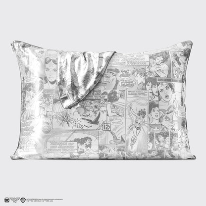 Kitsch x Wonder Woman Satin Pillowcase - Comic Print