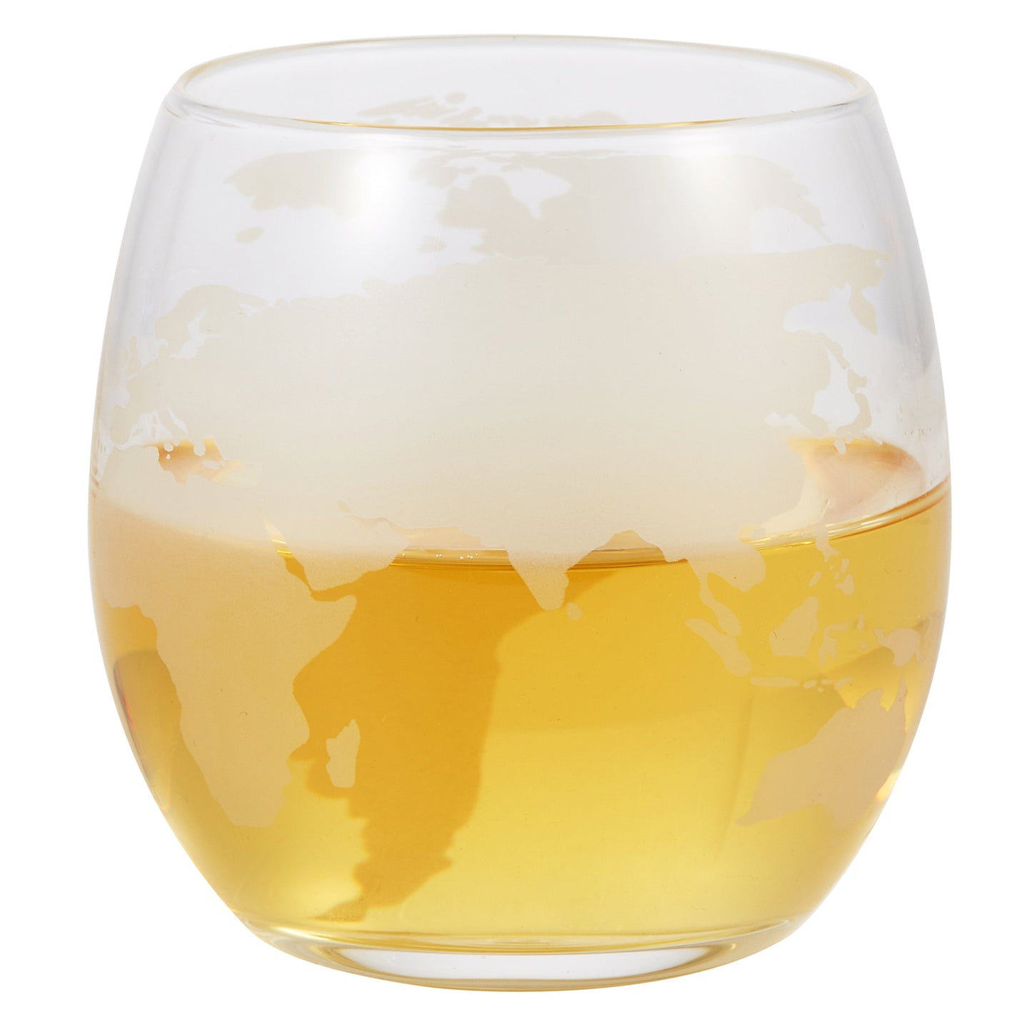 Berkware Globe Whiskey Decanter and 4 Cups Set with Wood Base