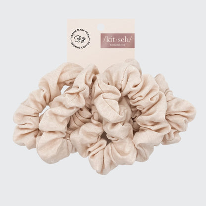 Organic Cotton Knit Scrunchies 5pc - Cream