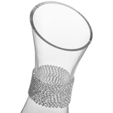 Berkware Elegant Wine Decanter - Glass Pitcher and Carafe with Dazzling Rhinestone Design (Silver tone)