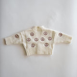 Peace Sign Knit Cropped Cardigan