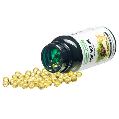 Siberian Green Pine Nut Oil Capsules 200 Softgels Wild Harvested Siberia Altai Cold Pressed Unrefined