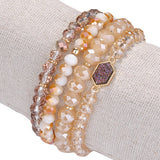 Arm Candy Natural Stone And Glass Crystal Bracelets by VistaShops