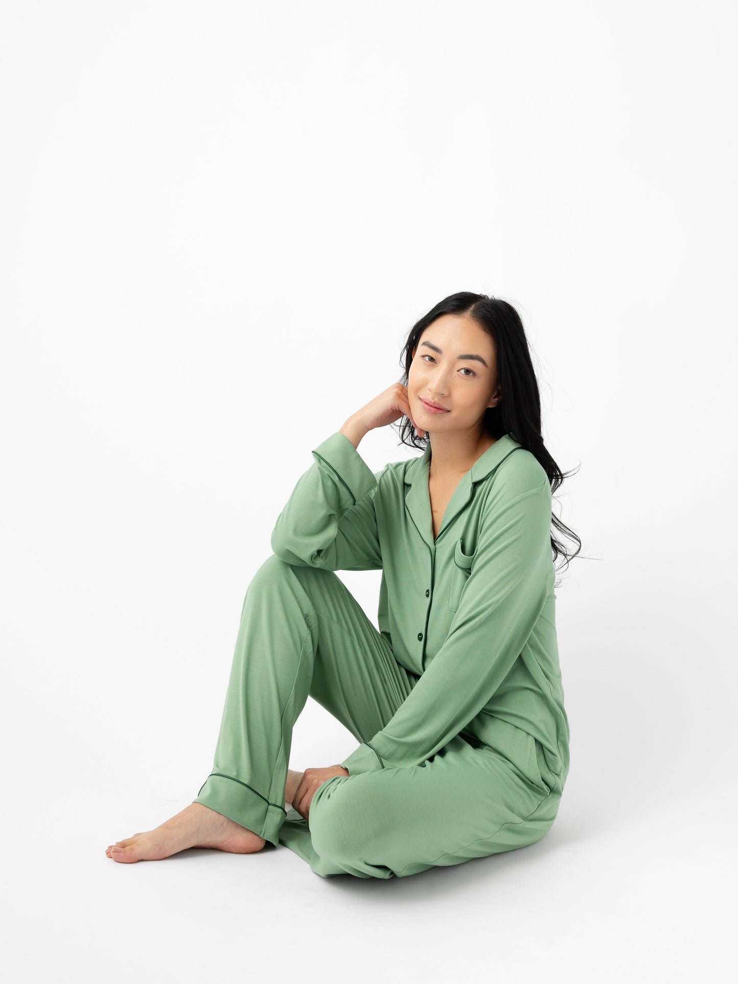 Women's Bamboo Stretch-Knit Long Sleeve Pajama Set