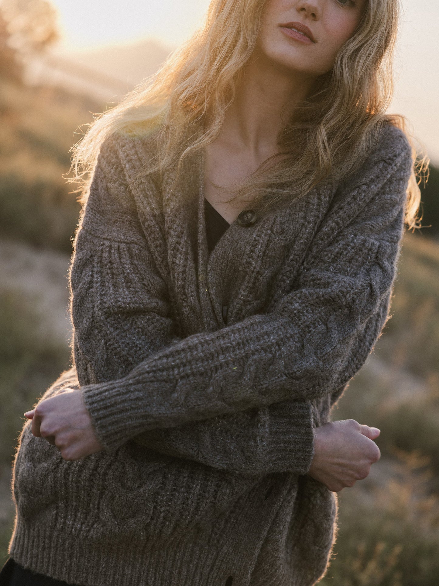 Oversized Cable Knit Cardigan