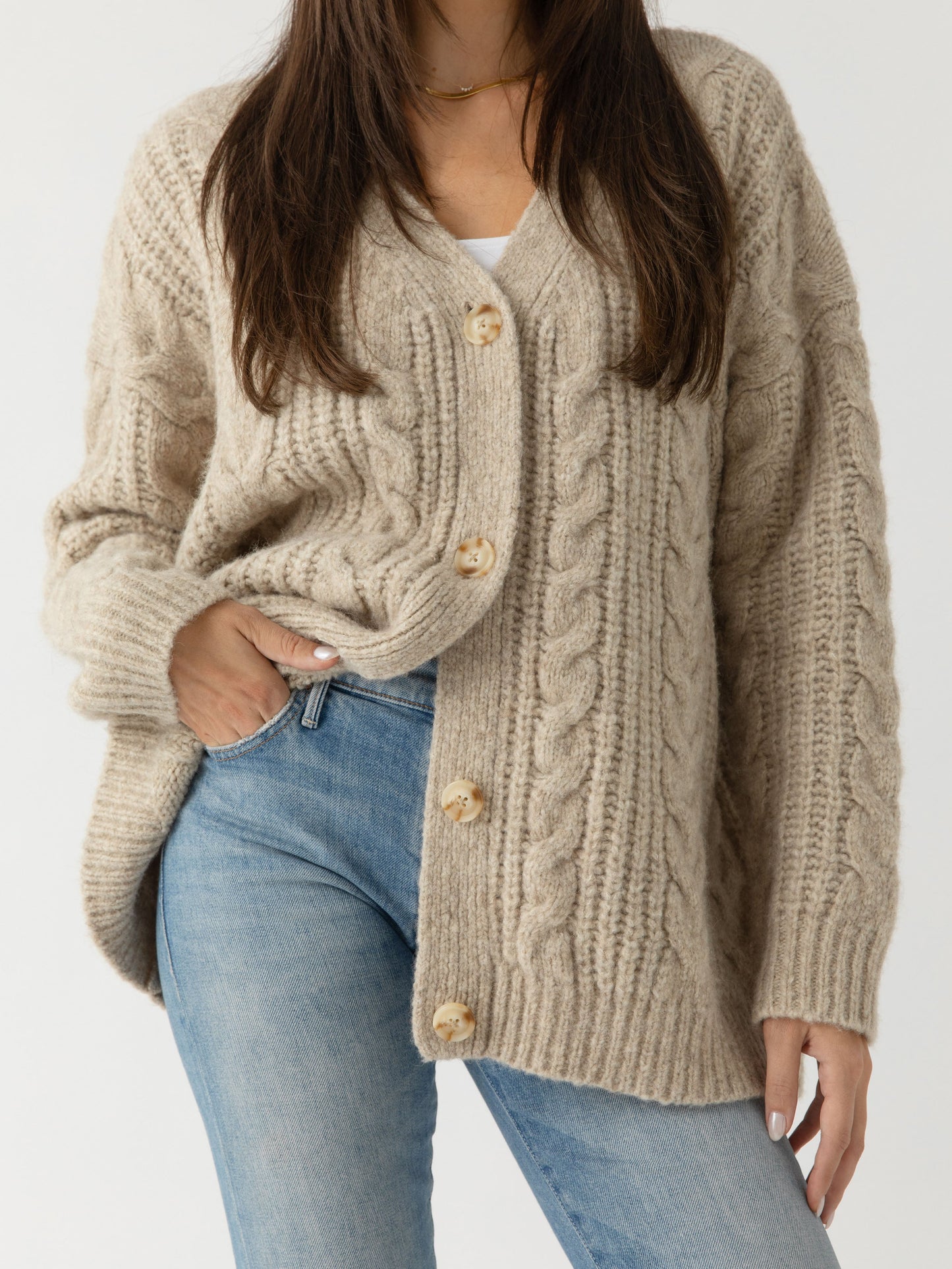 Oversized Cable Knit Cardigan