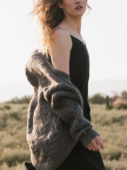 Oversized Cable Knit Cardigan