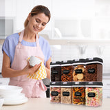 Cheer Collection Airtight Food Storage Containers - Set of 8 Identical 28oz Pantry Bins with Lids - Multiple Colors Available