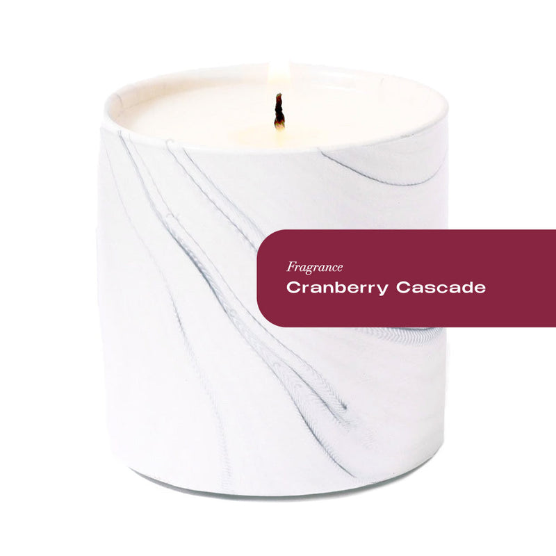 Natural Cranberry Cascade White Marble Candle 6oz