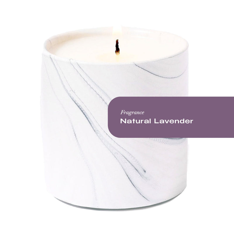 Natural Lavender White Marble Candle 6oz