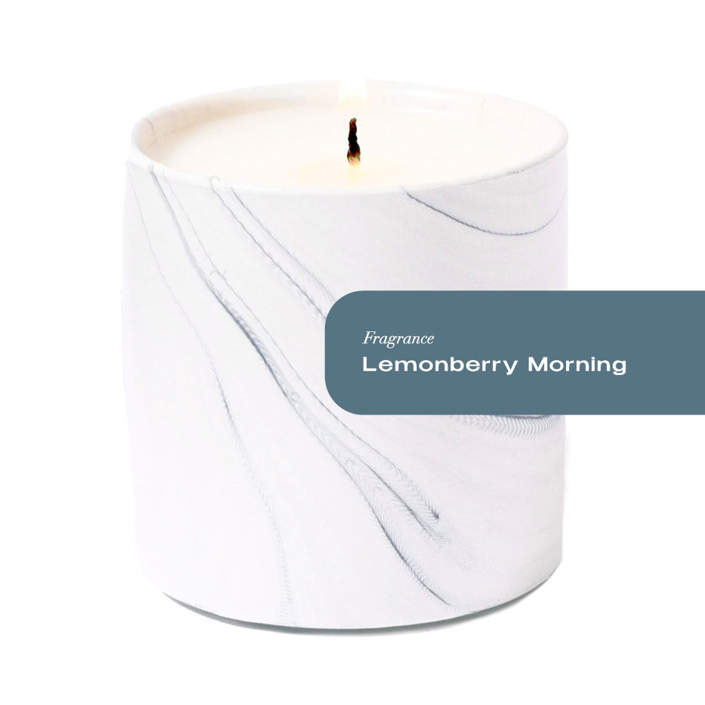 Lemonberry Morning White Marble Candle 6oz