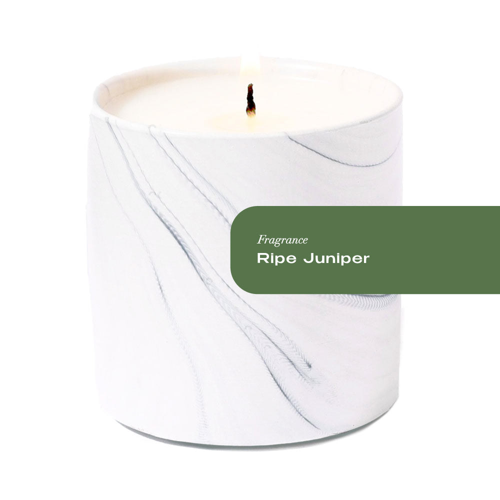 Ripe Juniper White Marble Candle 6oz