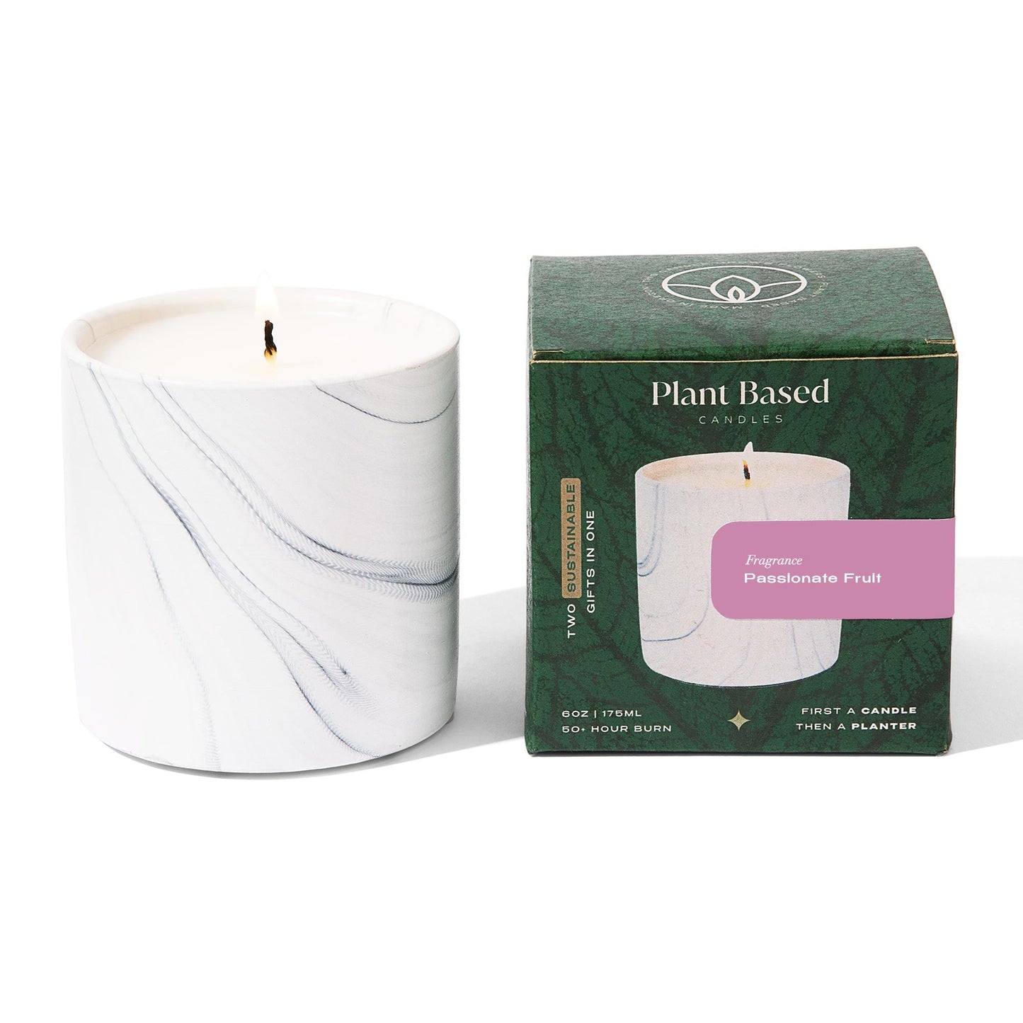 Passionate Fruit White Marble Candle 6oz