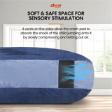 Cheer Collection Sensory Crash Pad Filled with Foam Blocks, Soft Foam Mat for Kids and Adults with Washable Cover, Giant Bean Bag with Vent Holes
