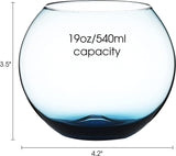 Berkware Colored Glasses - Luxurious and Elegant Sparkling Blue Colored Glassware - Set of 4