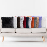 Cheer Collection Shaggy Long Hair Throw Pillows - Super Soft and Plush Faux Fur Accent Pillows - 20 x 20 inches - Set of 2