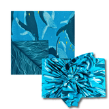 Extra Large Reusable Cloth Furoshiki Gift Wrap | Whales & Waves